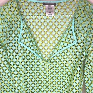 TOMMY BAHAMA Long Sleeve Eyelet Coverup Dress Size L